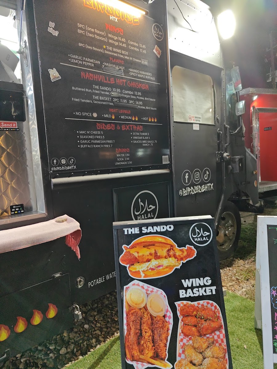 Birdside HTX menu board