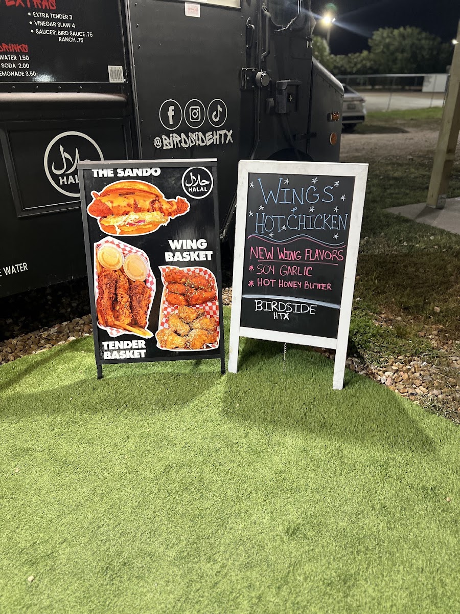 Birdside HTX menu board