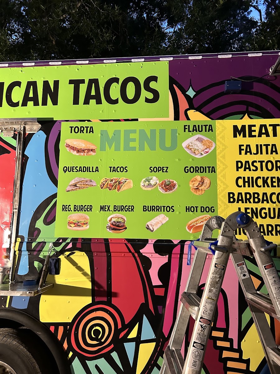 La Tuna Mexican taqueria menu board