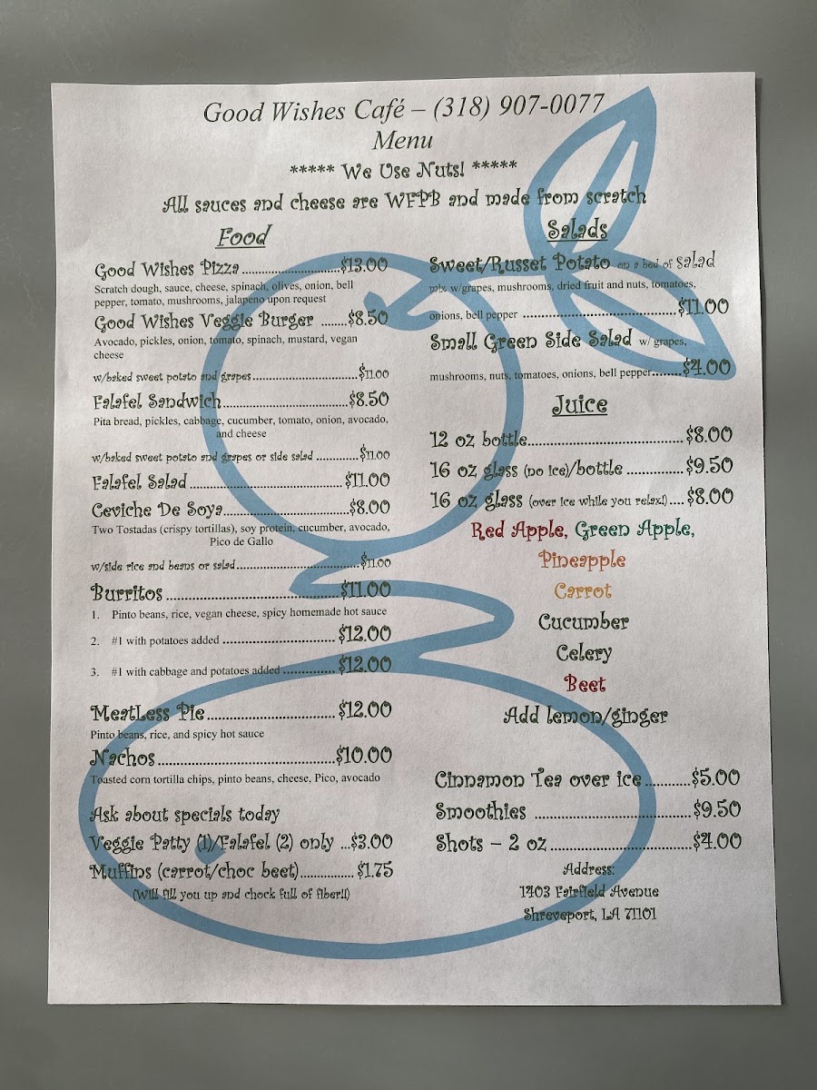Good Wishes | Shreveport menu board