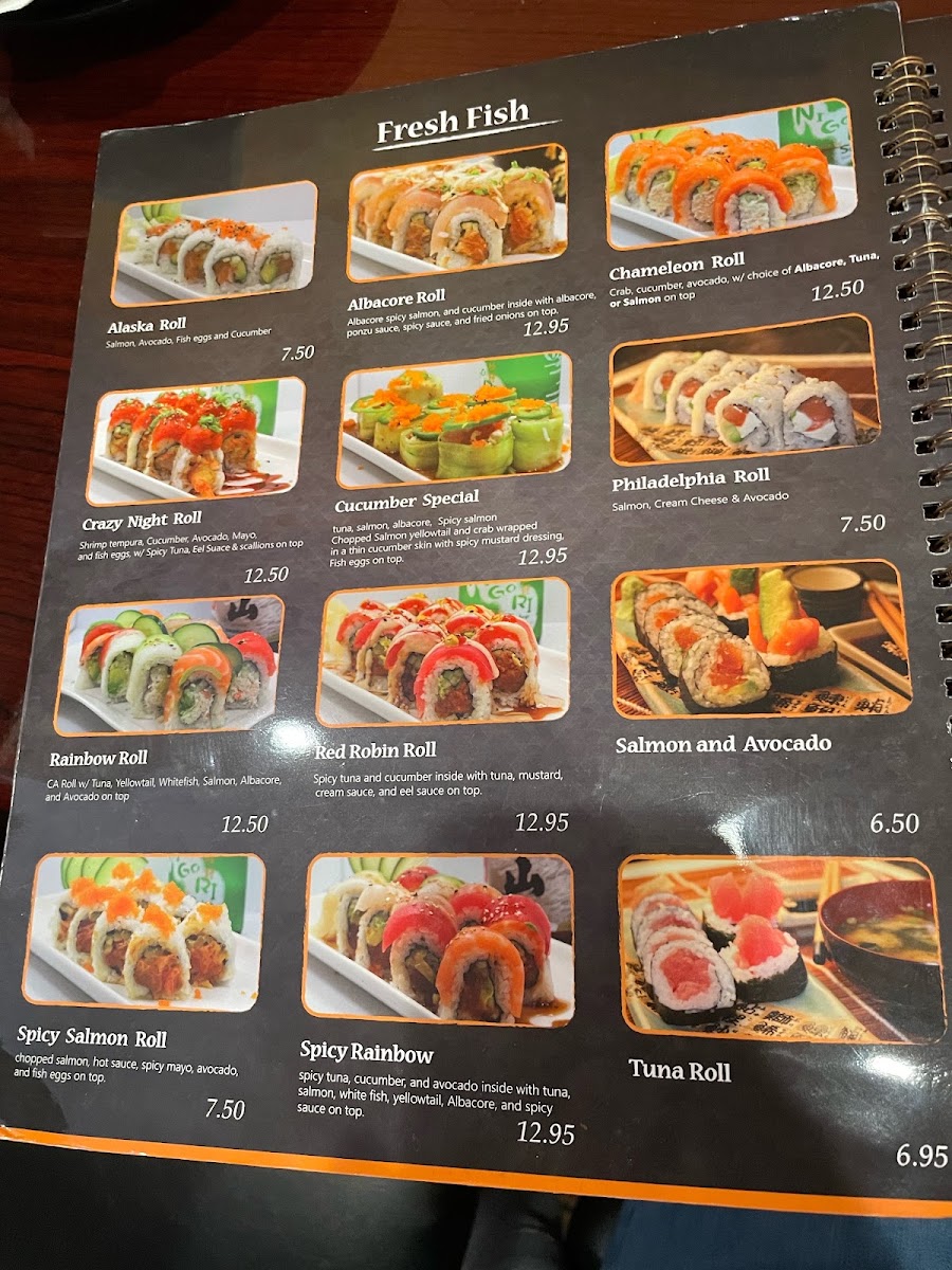 Crazy Fish menu board