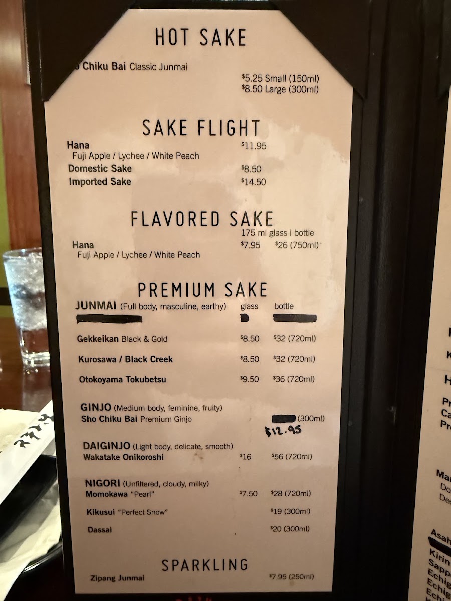 Crazy Fish menu board