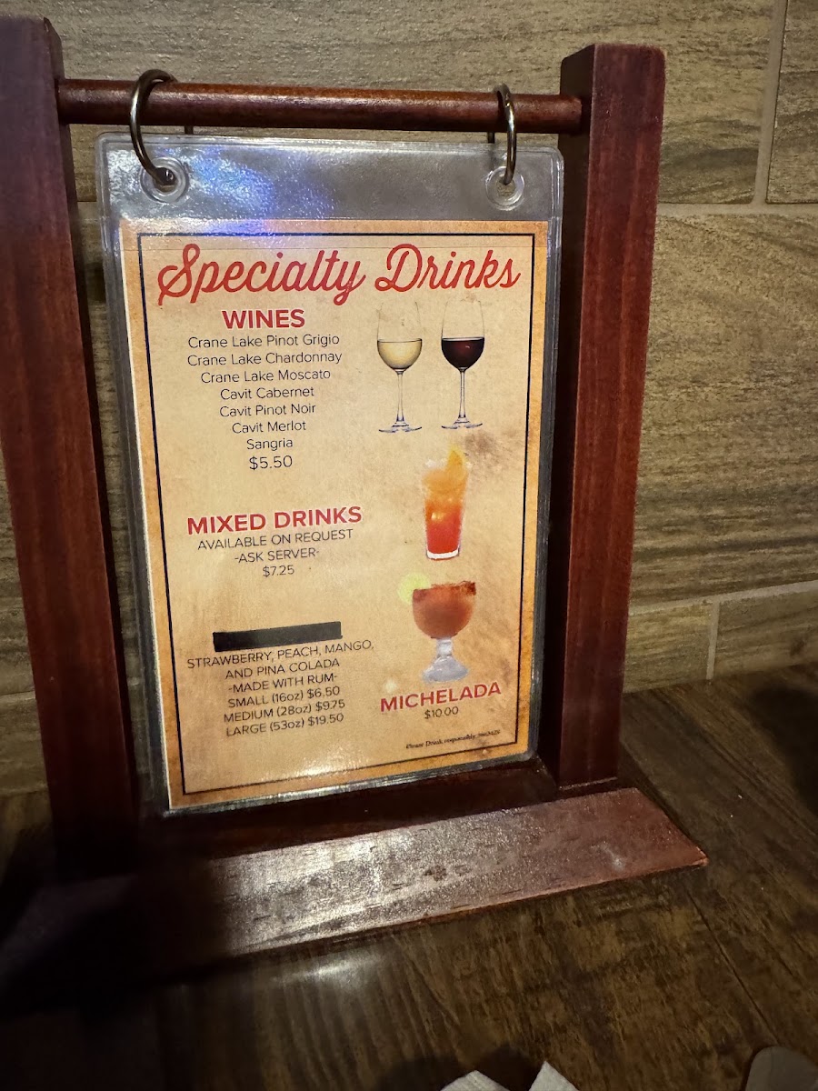 El Rancho Grande menu board