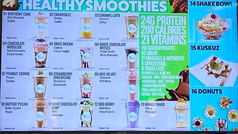 Live Well Nutrition LLC menu board