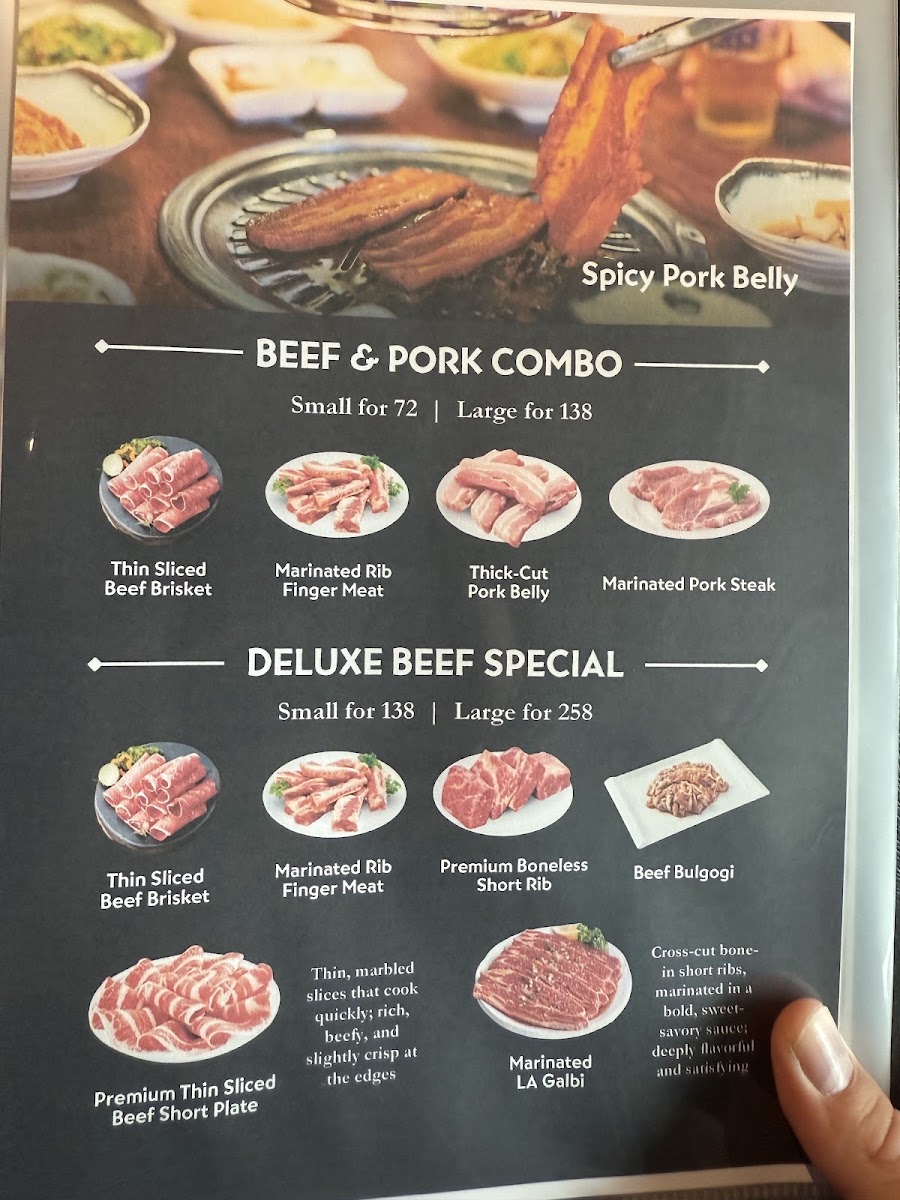 Han Korean BBQ menu board