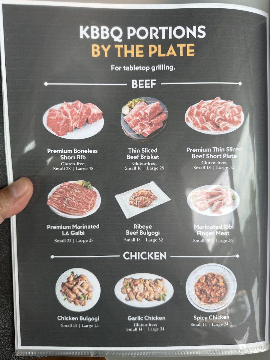 Han Korean BBQ menu board
