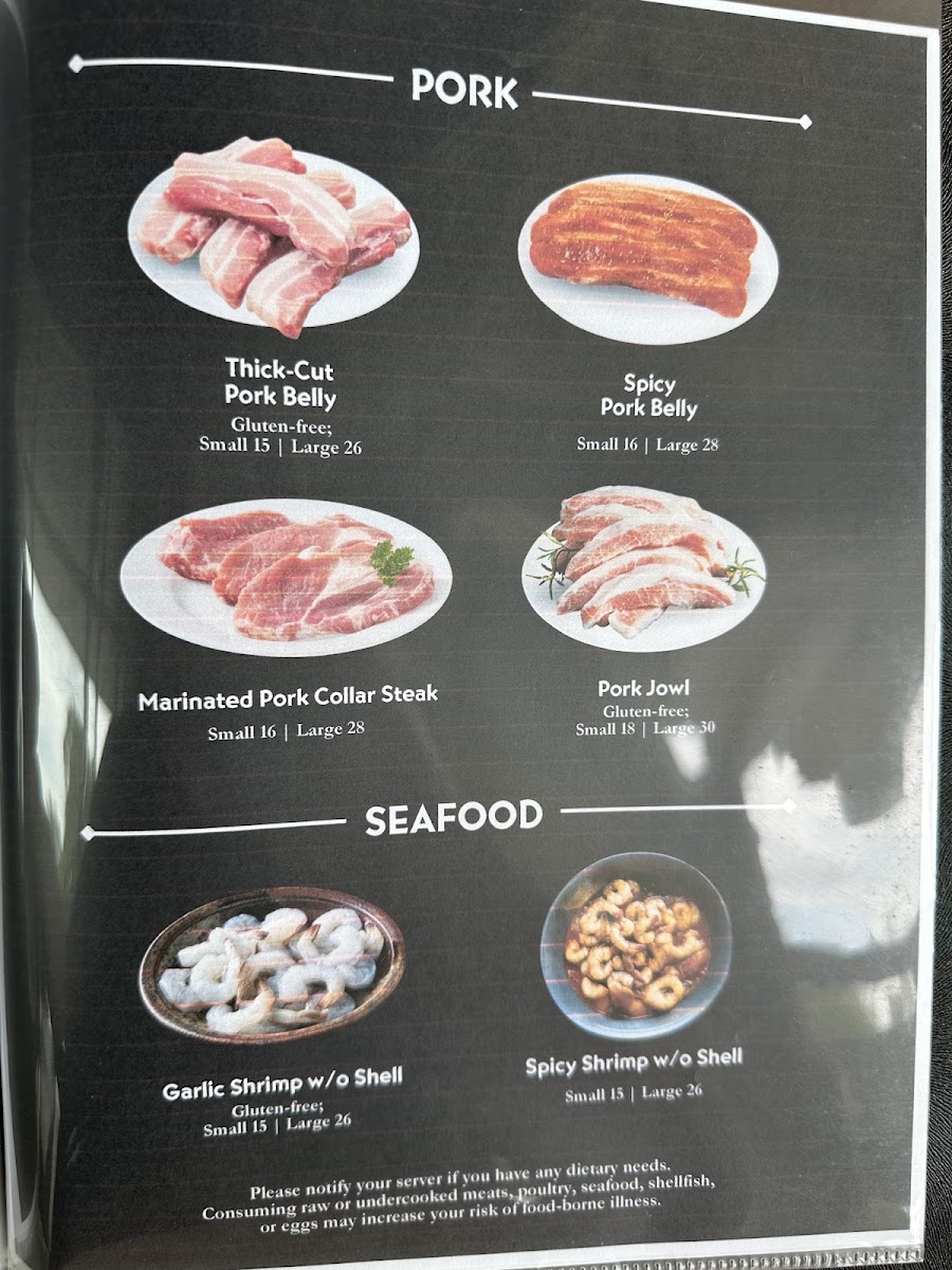 Han Korean BBQ menu board