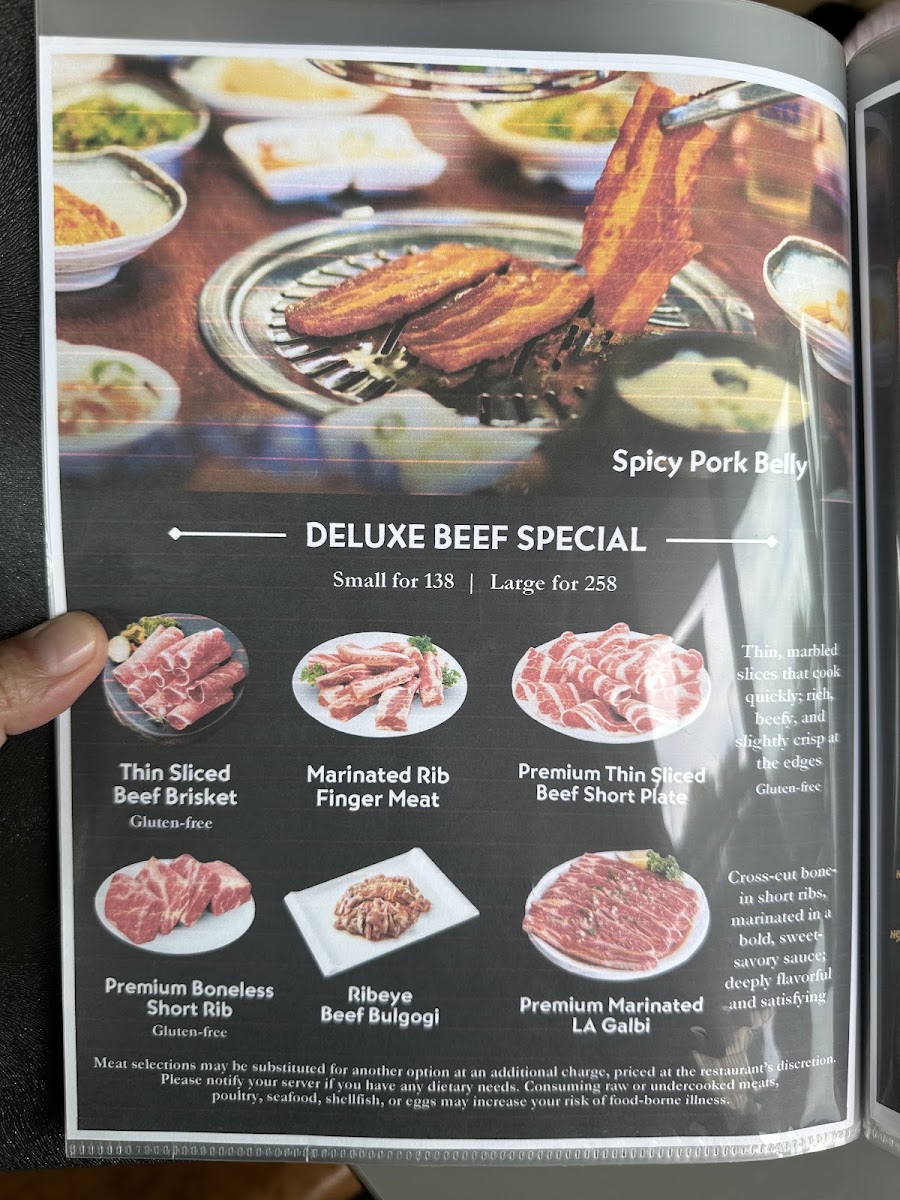 Han Korean BBQ menu board