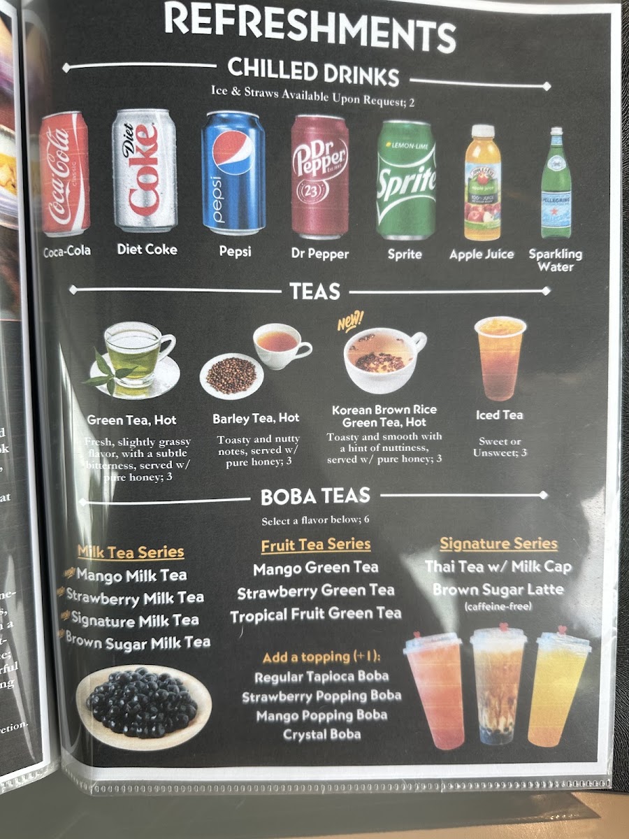 Han Korean BBQ menu board