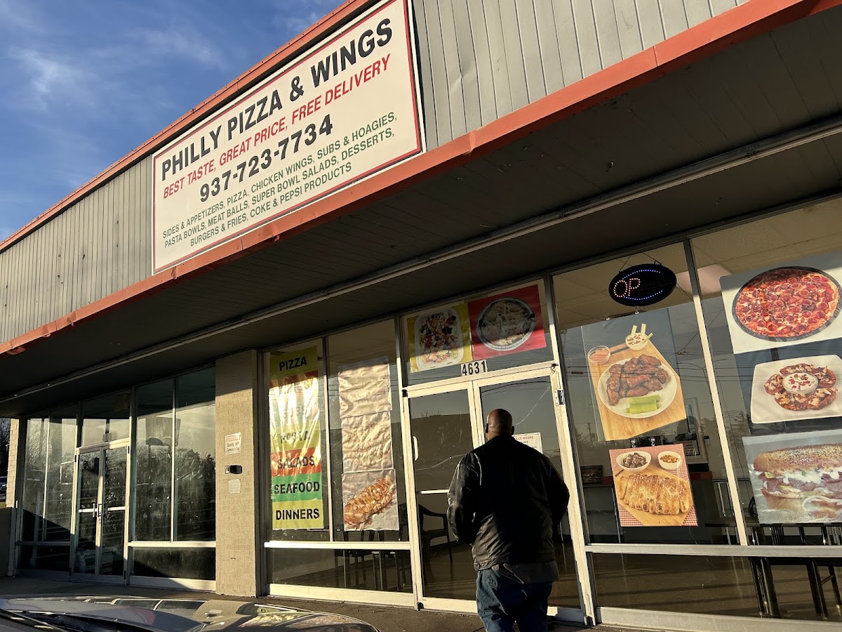 Philly Pizza menu board