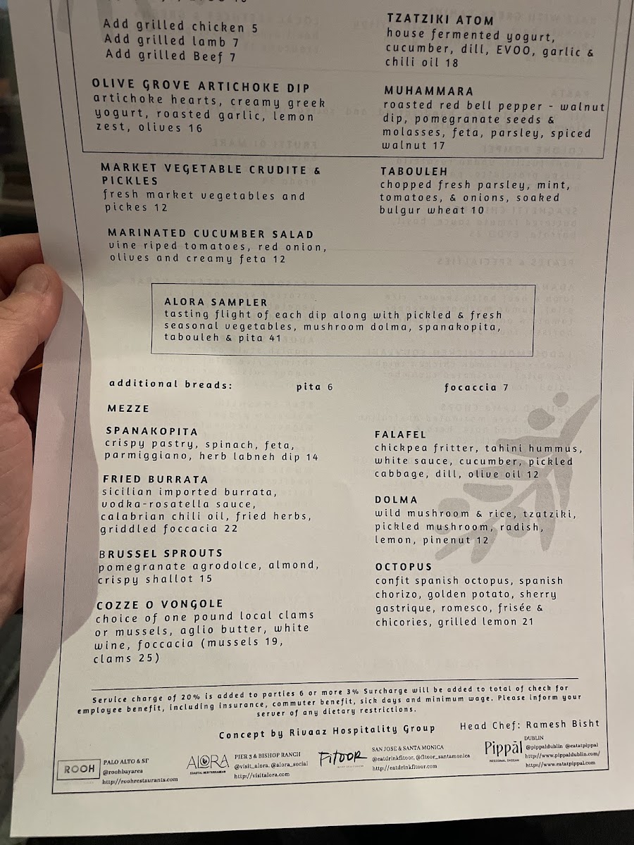 Alora menu board