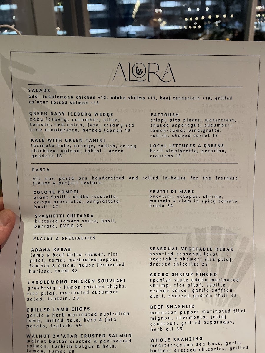 Alora menu board