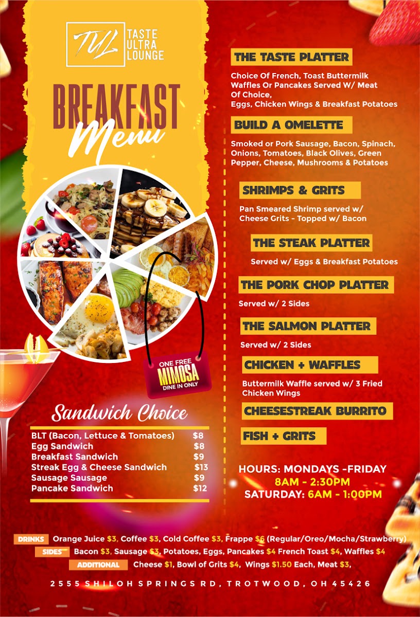 Taste menu board