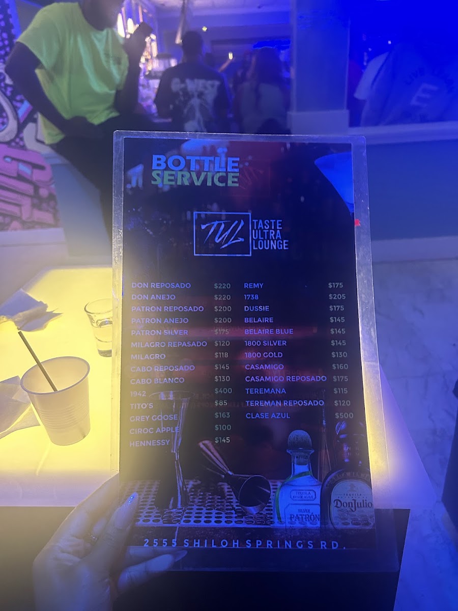 Taste menu board