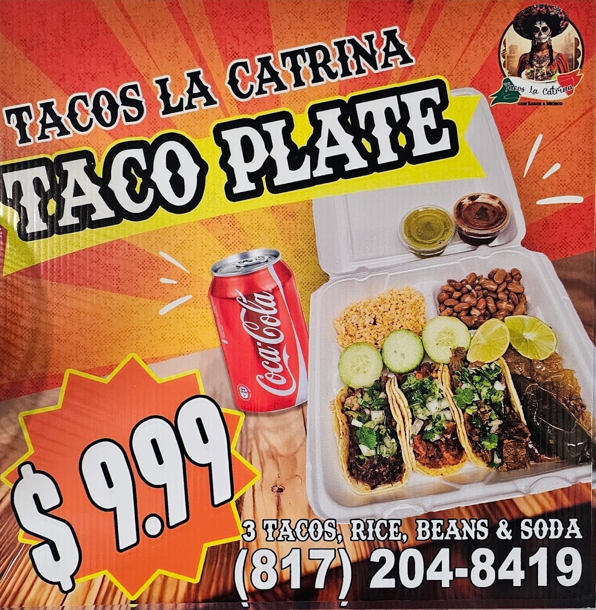 La Catrina Food Truck menu board