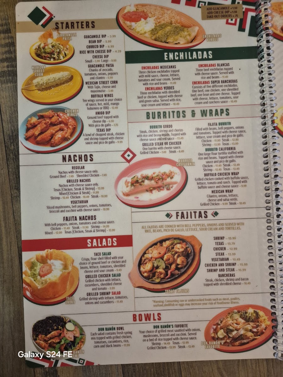 Don Ramons Express menu board