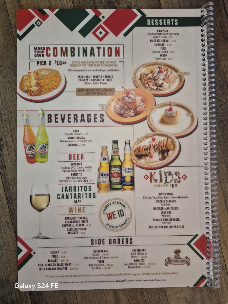 Don Ramons Express menu board