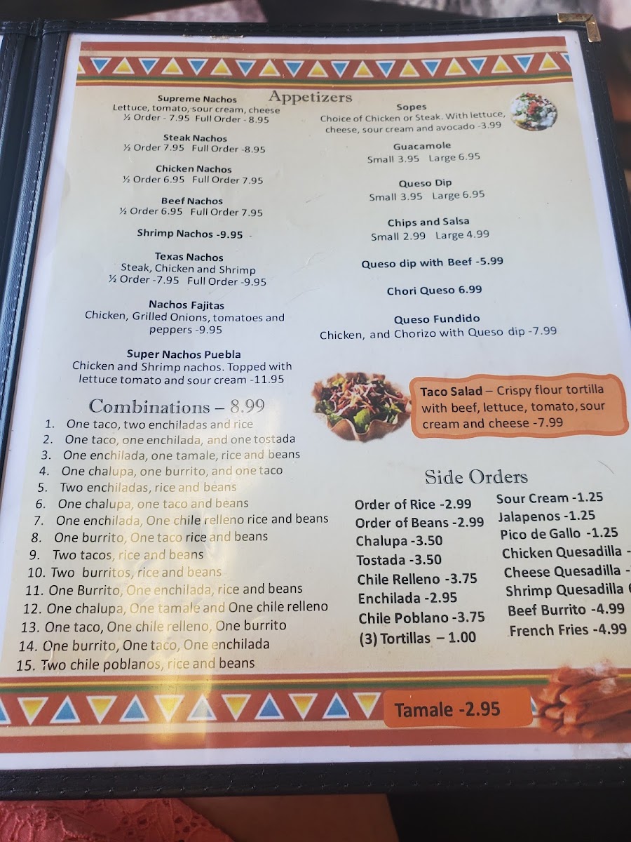 Taqueria Puebla menu board