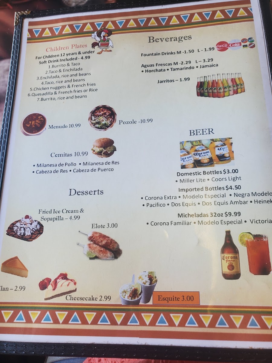 Taqueria Puebla menu board