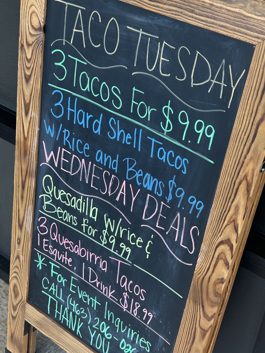 Taqueria Puebla menu board