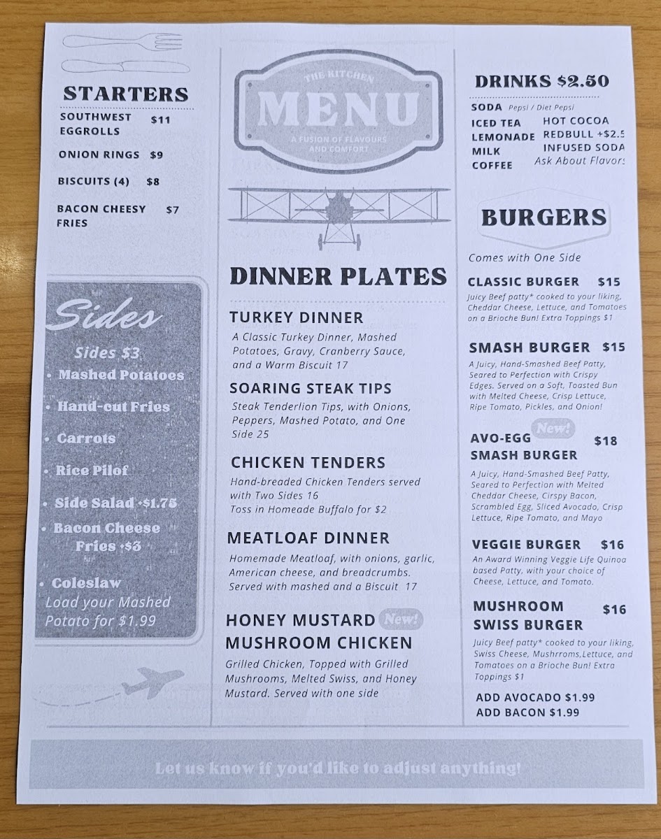 The Kitchen menu board