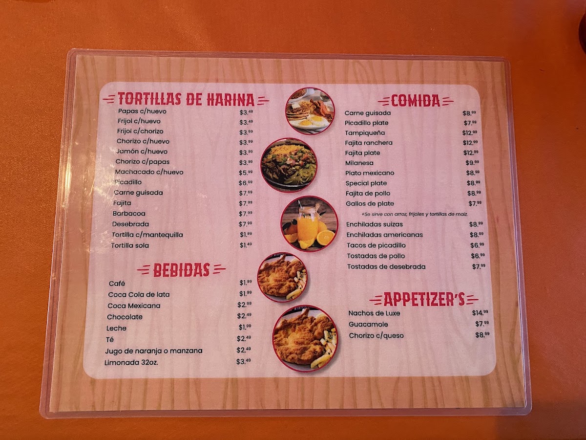 Los Gallos Mexican Restaurant menu board