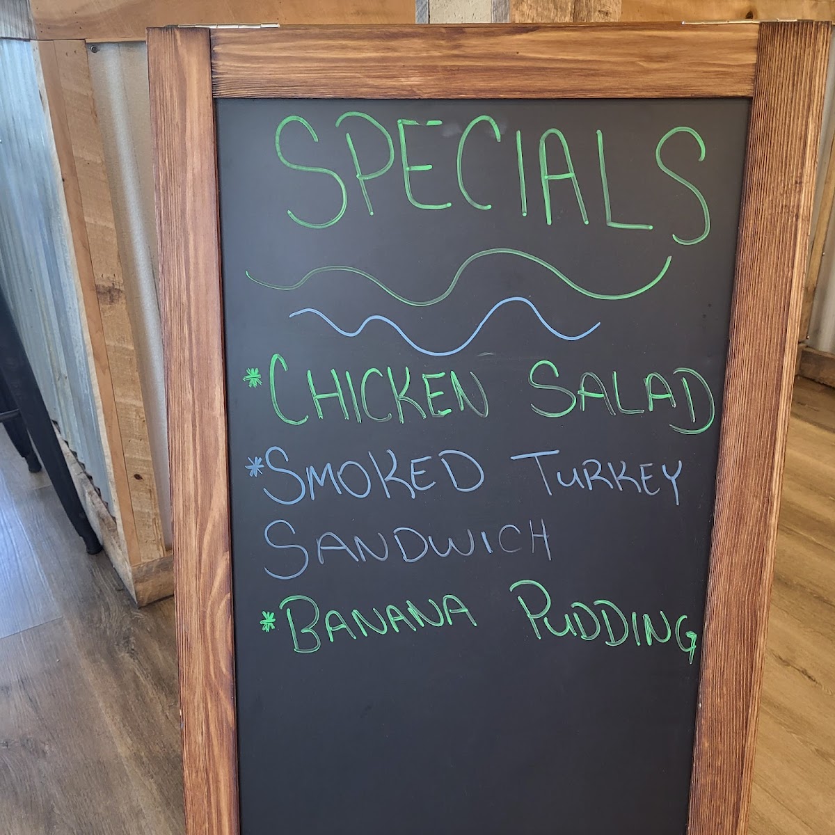 The Boneyard menu board