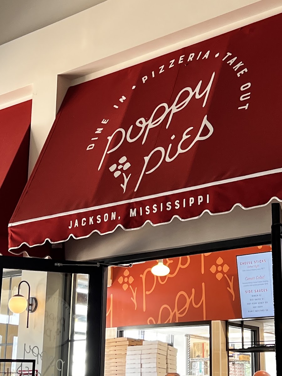 Poppy Pies menu board
