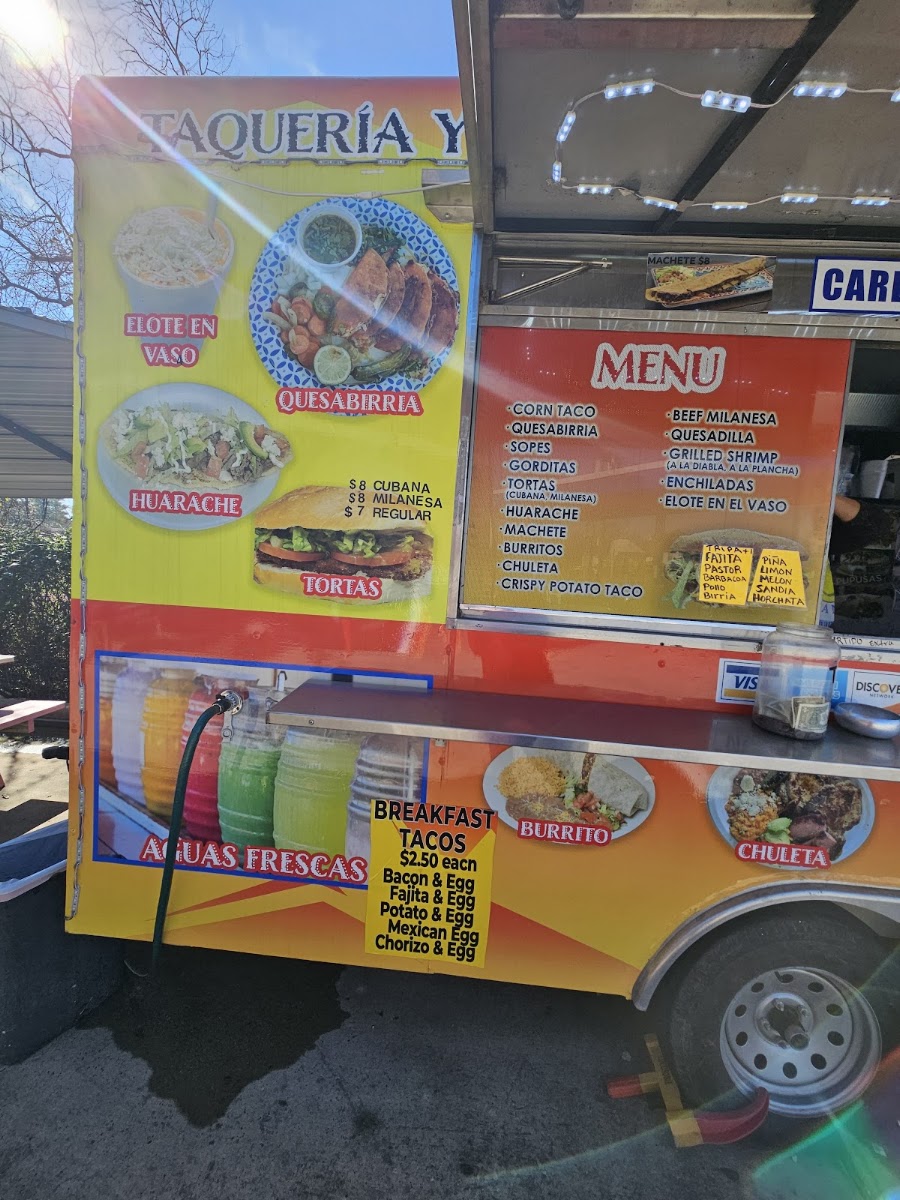 Pupusas / taqueria menu board