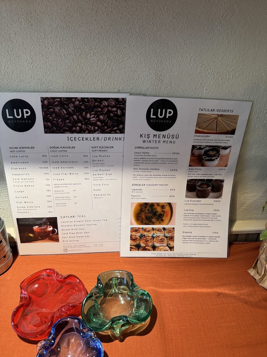 lup büyükada menu board