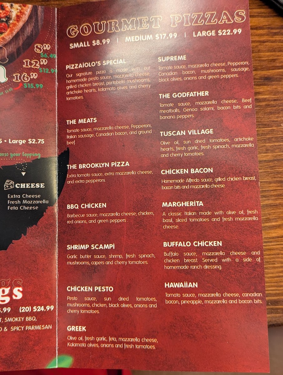Pizzaiolo's Spring Cypress (gleannloch Farms) menu board