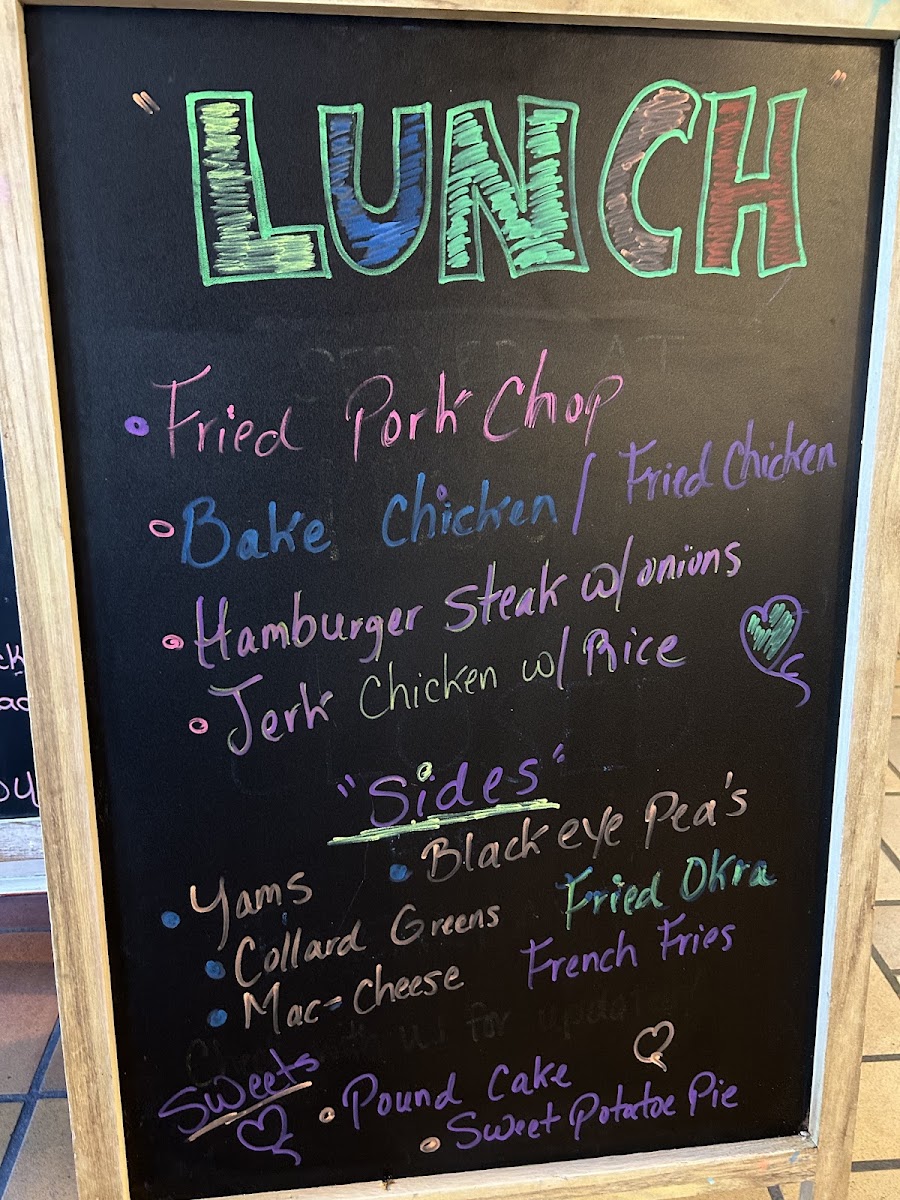 Potz & Panz Gourmet Cafe menu board