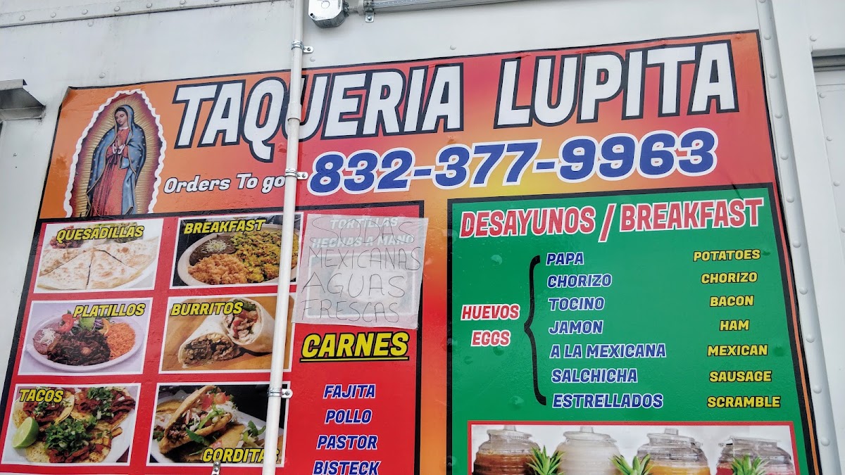Taqueria Lupita (Food Truck) menu board