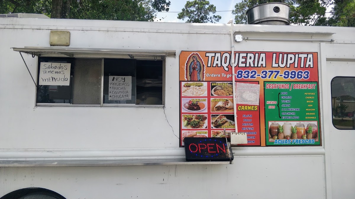 Taqueria Lupita (Food Truck) menu board
