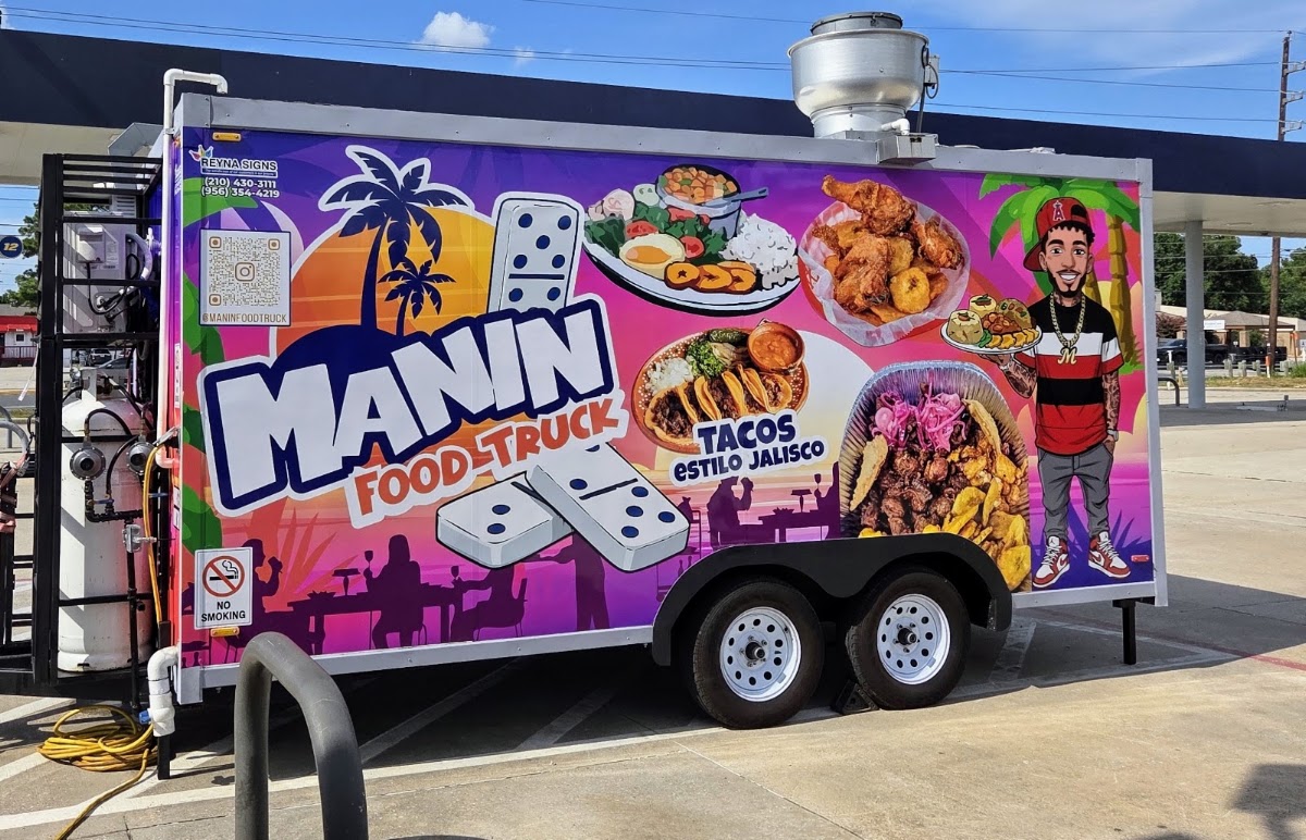 Manin Food Truck menu board
