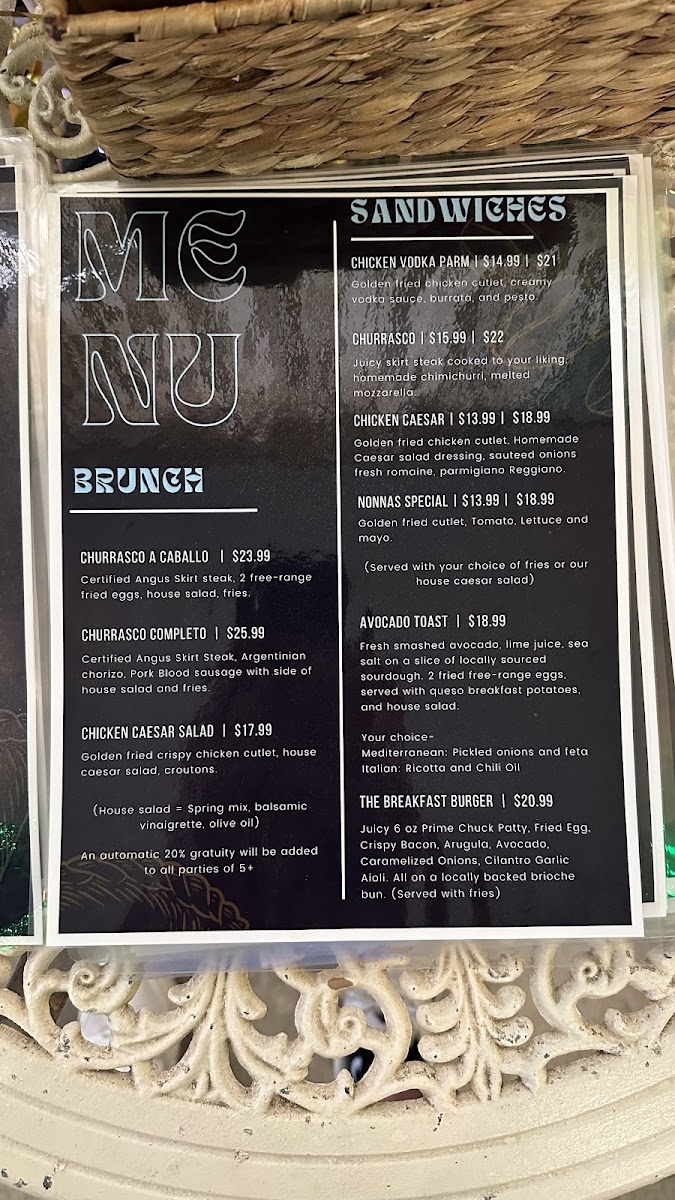 Taza cafe menu board