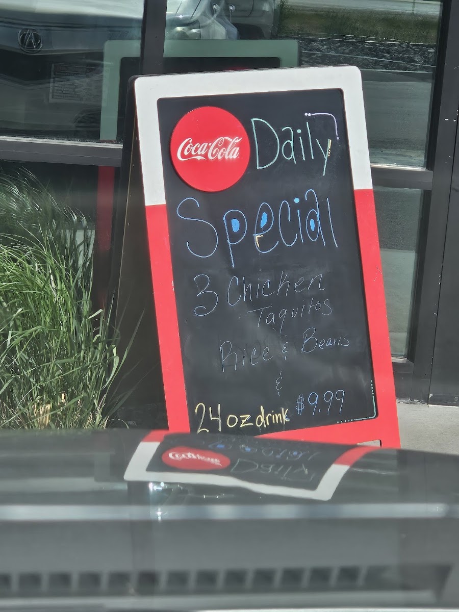 Taco Rico menu board