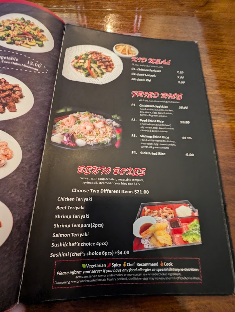 Komeya sushi and ramen menu board