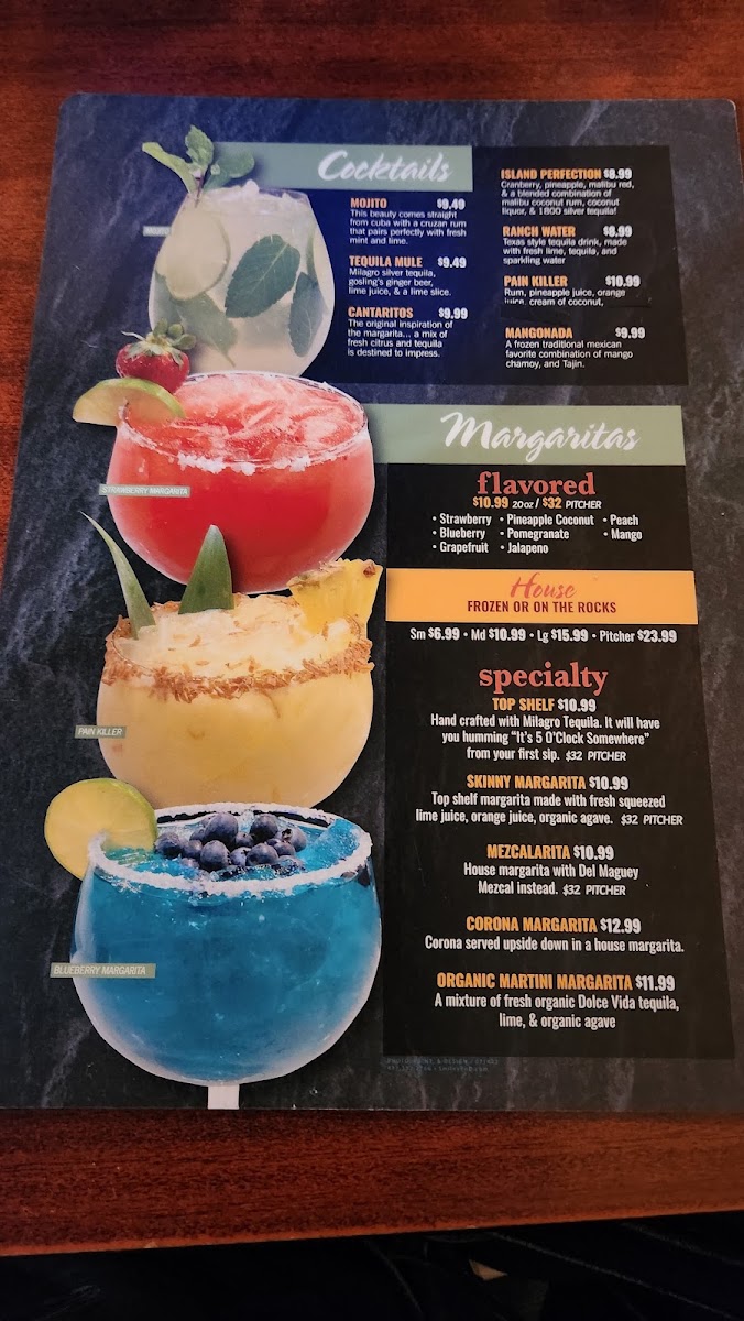 El Charro of Iola menu board