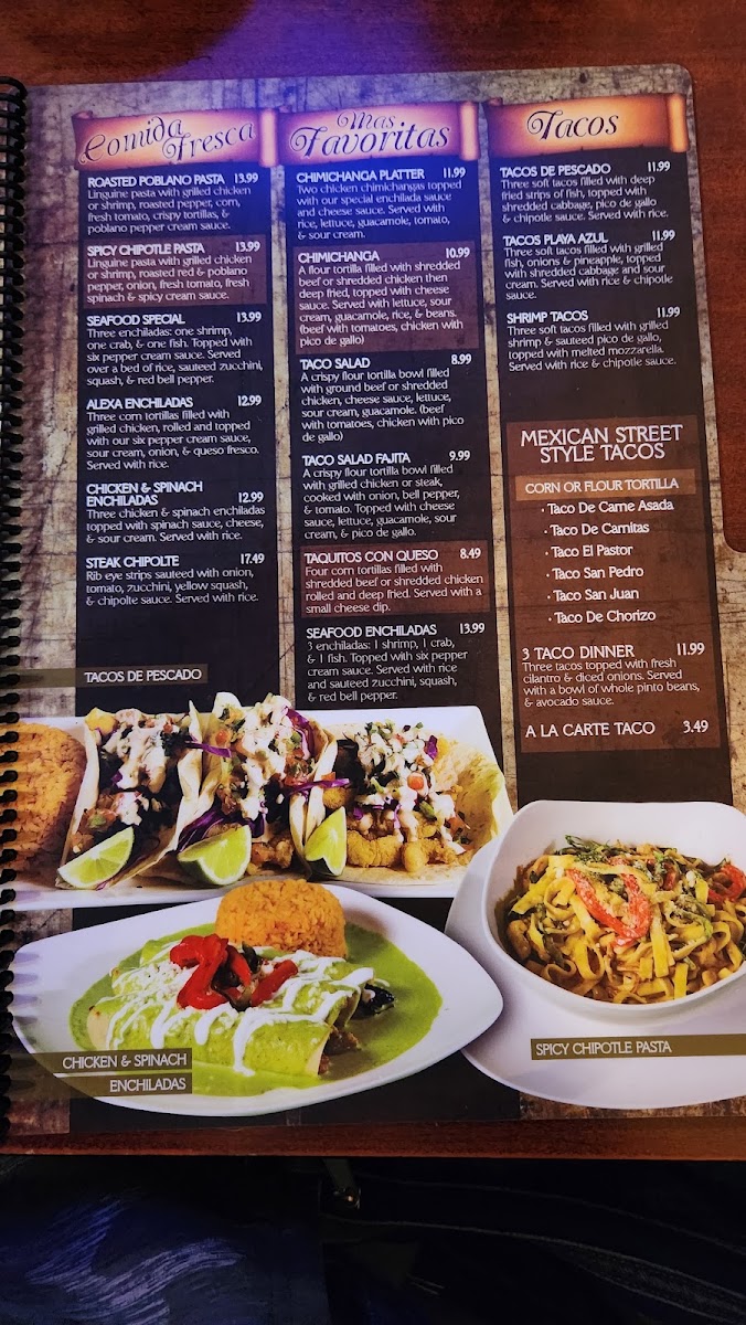 El Charro of Iola menu board