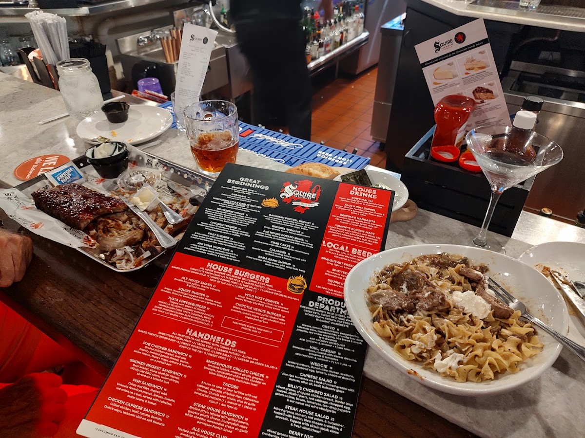 Squire Ale House menu board