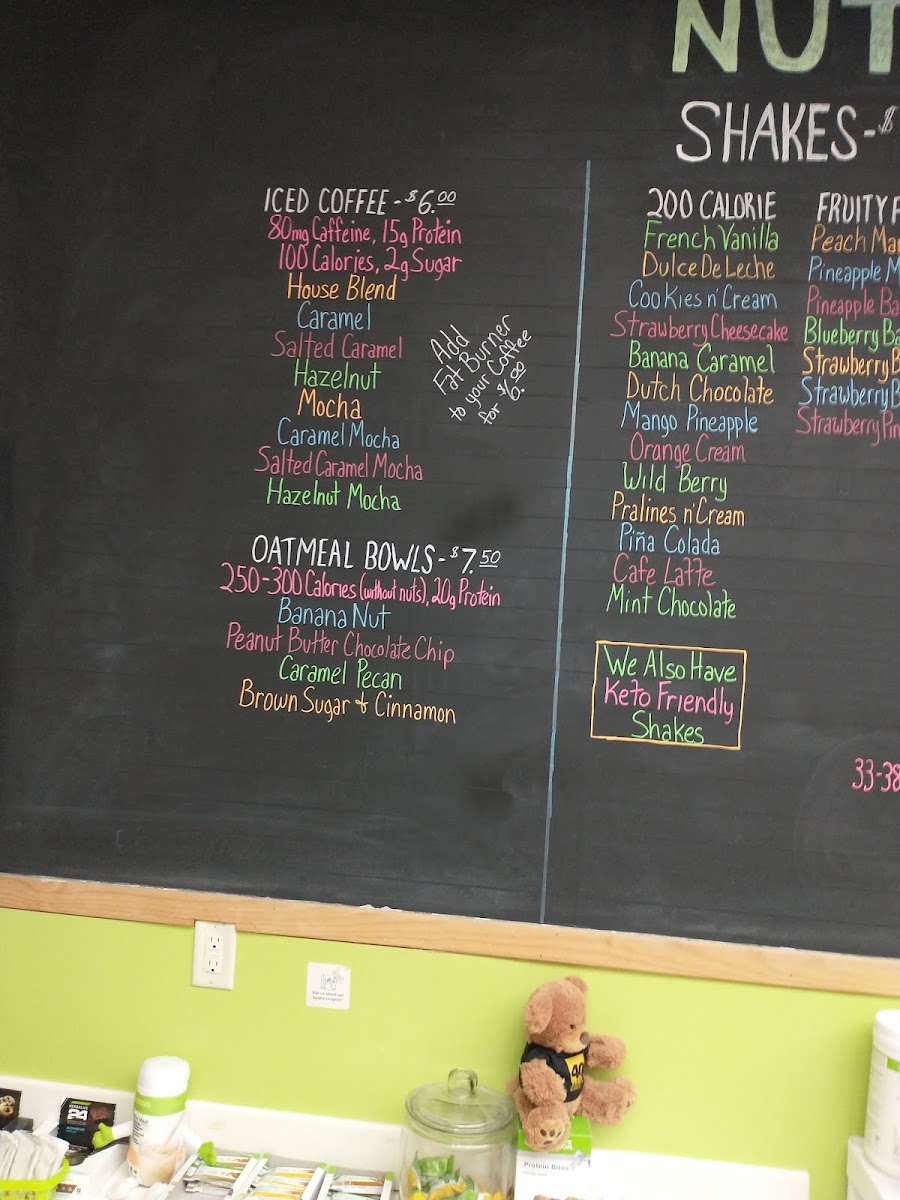 Nutrition Revolution Kearney menu board