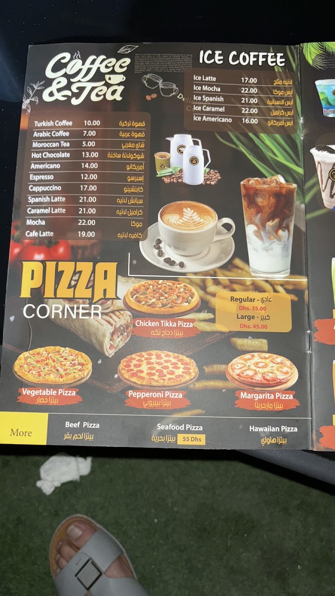 Arak Cafe & Restaurant menu board
