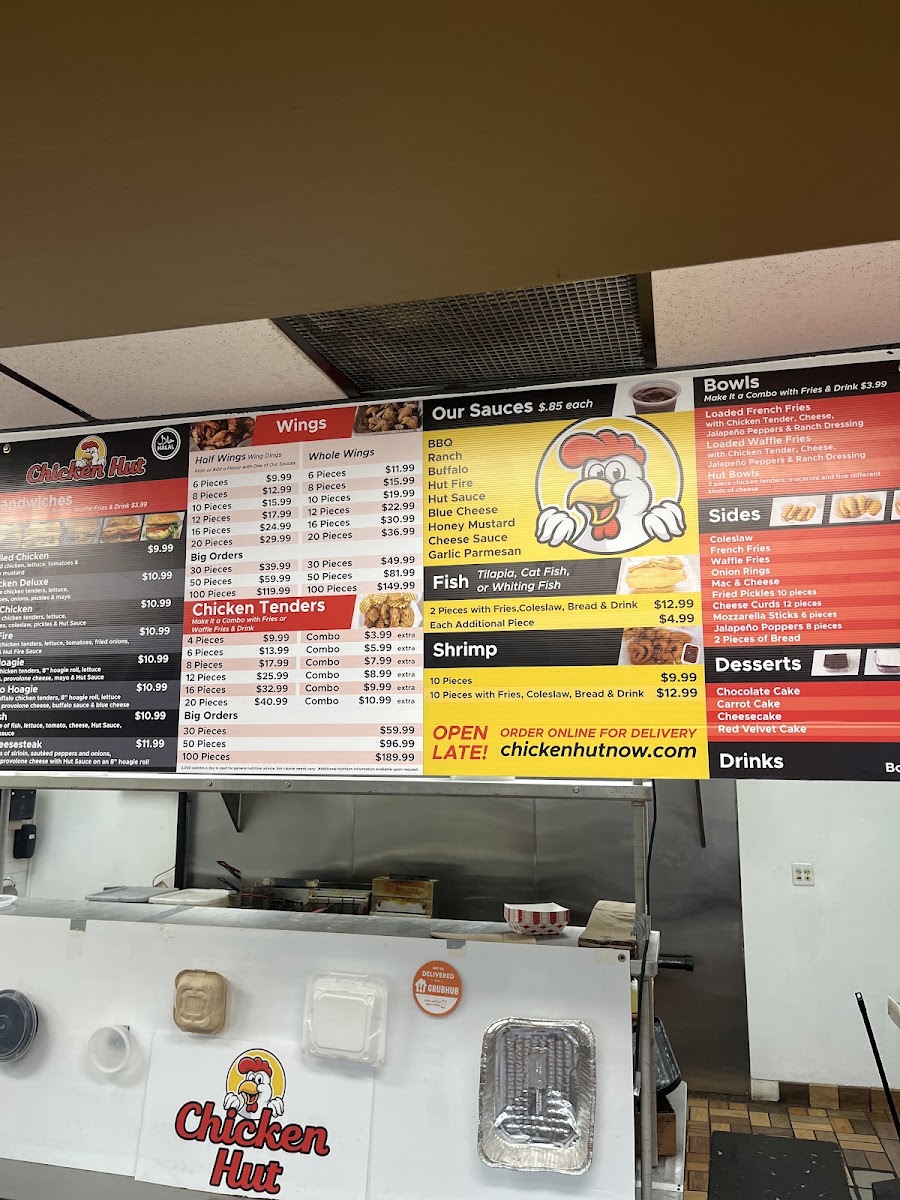 Chicken Hut Halal menu board