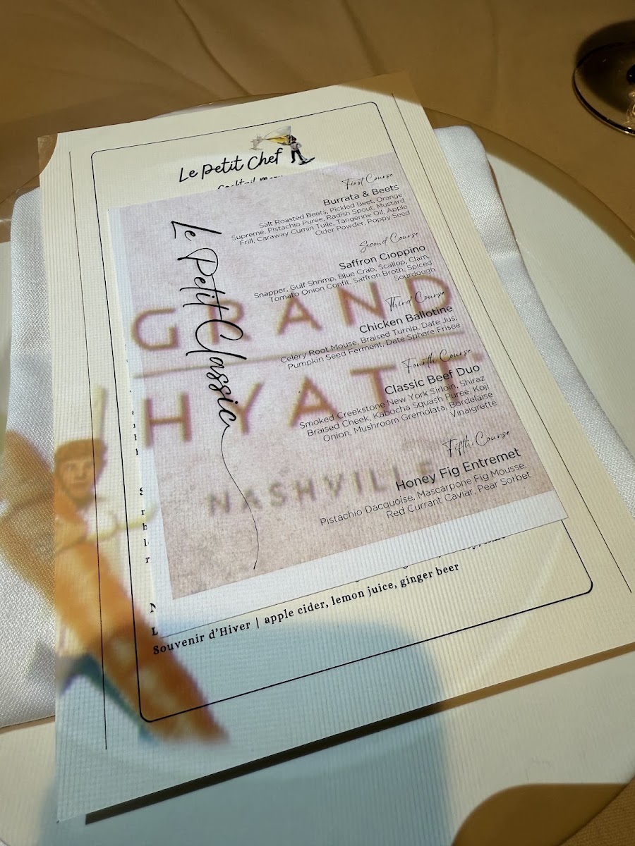 Le Petit Chef - Nashville menu board