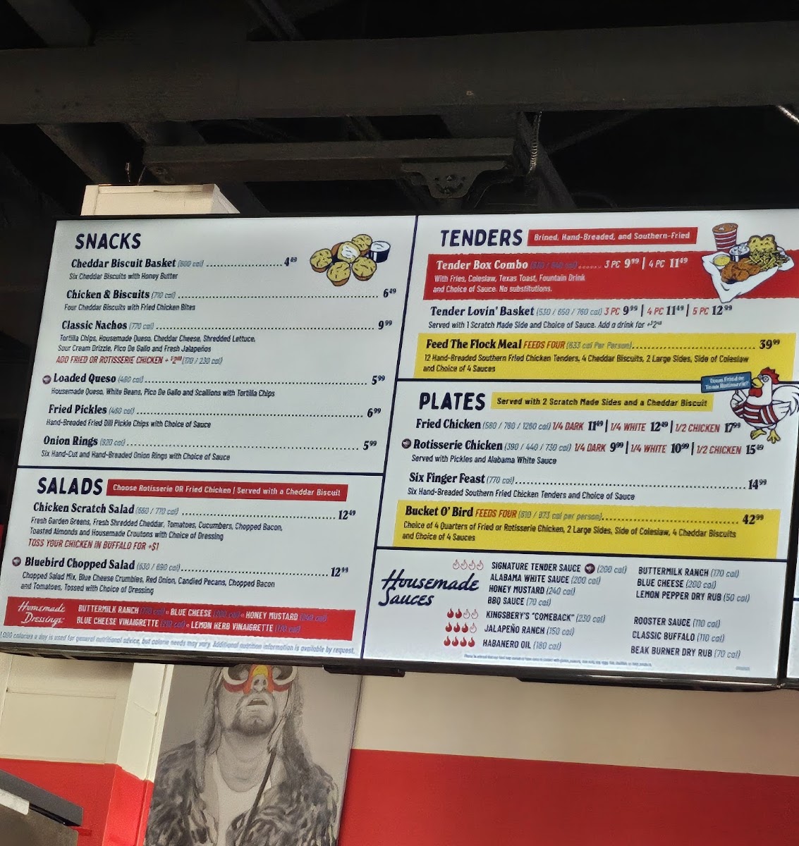 Waldo's Chicken & Beer menu board