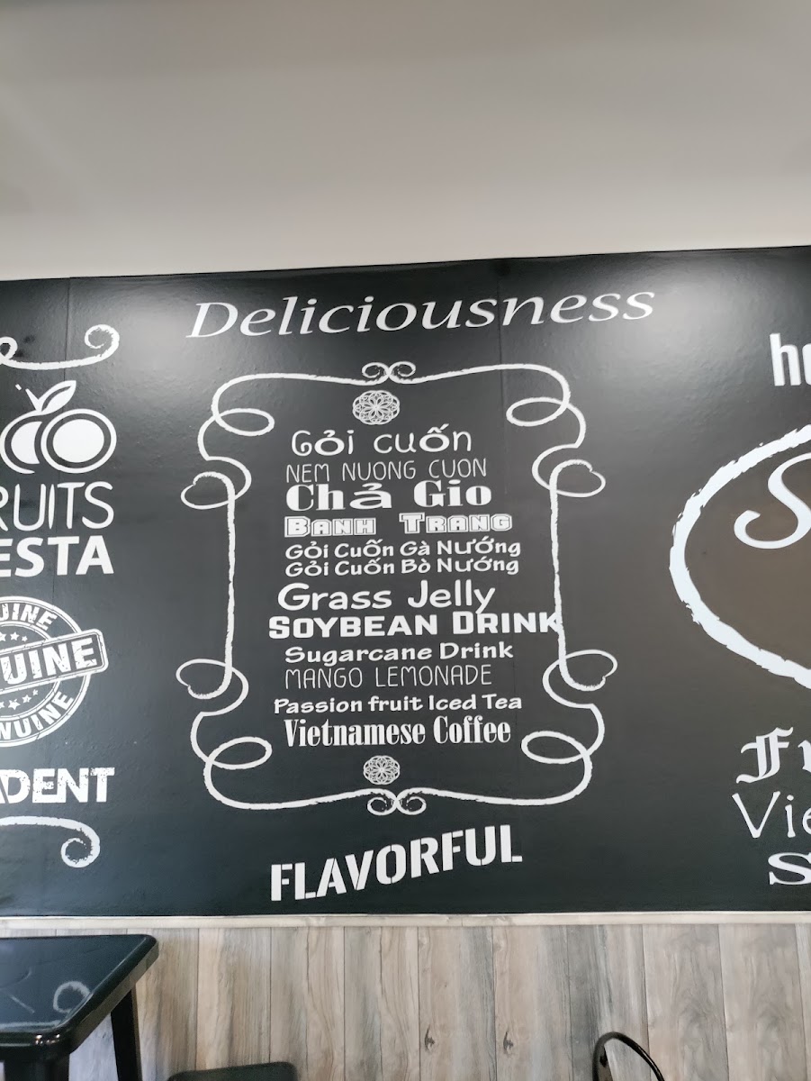 Spring Rollin' menu board