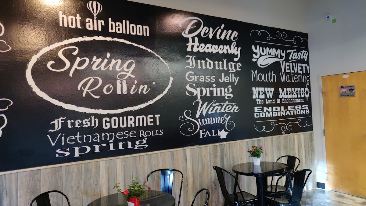 Spring Rollin' menu board