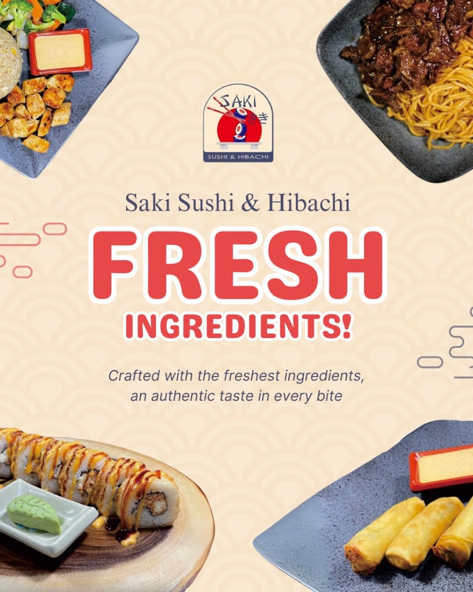 Saki Sushi & Hibachi menu board