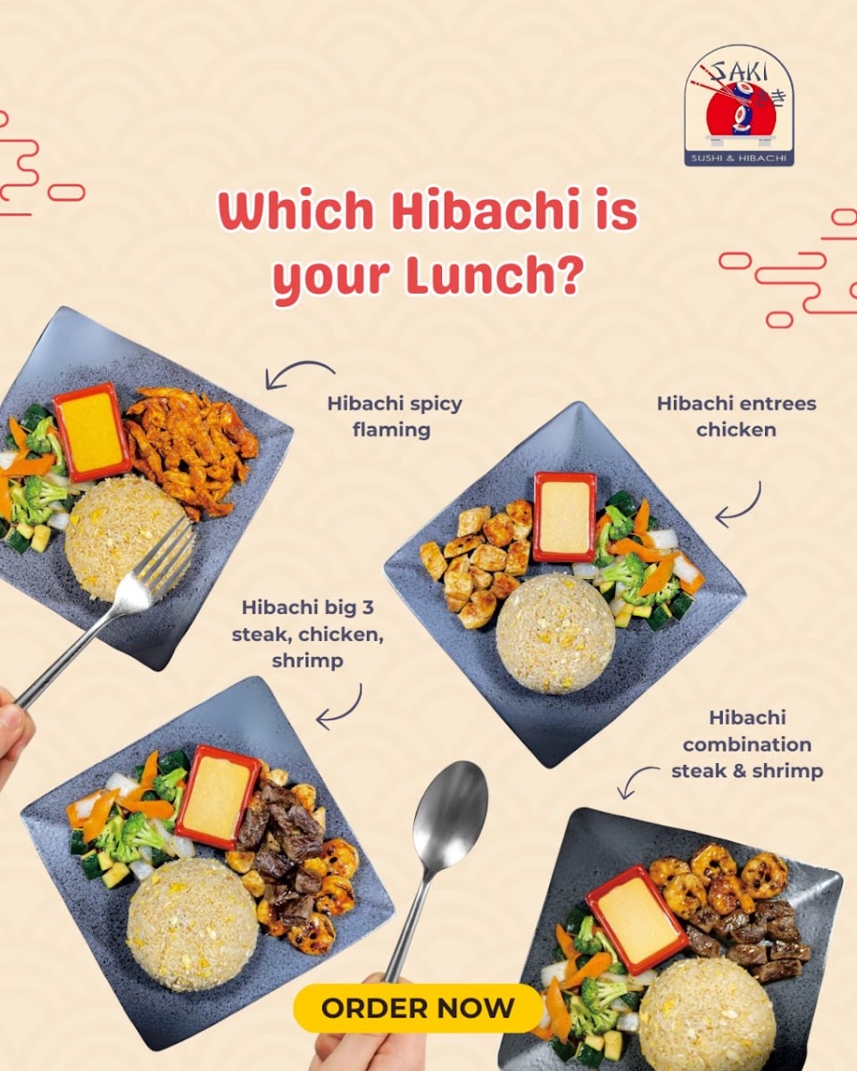 Saki Sushi & Hibachi menu board